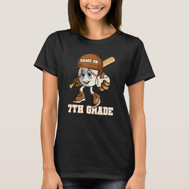 Camiseta 7th Grade Game On Baseball Back To School Boys Gir (Frente)