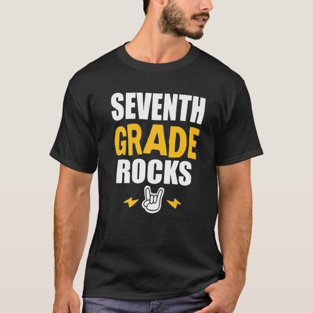 Camiseta 7th Grade Rocks  Back To School Music Teacher Stud (Frente)