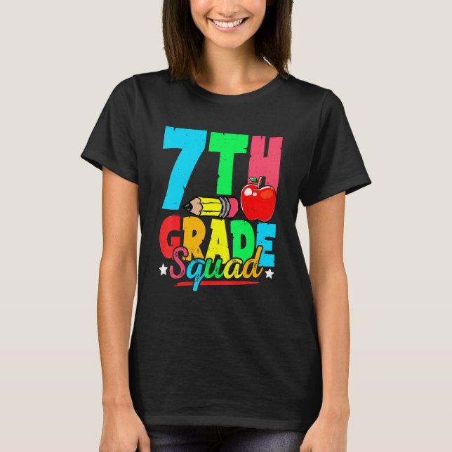 Camiseta 7th Grade Squad Cute Back To School First Day Of S (Frente)