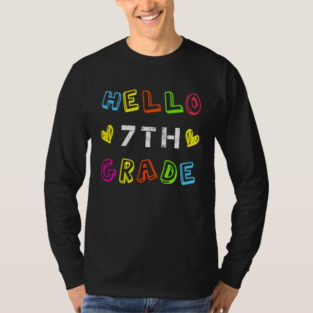 Camiseta 7th Grade Squad Girls Boys Teacher Team, Hello sev (Frente)