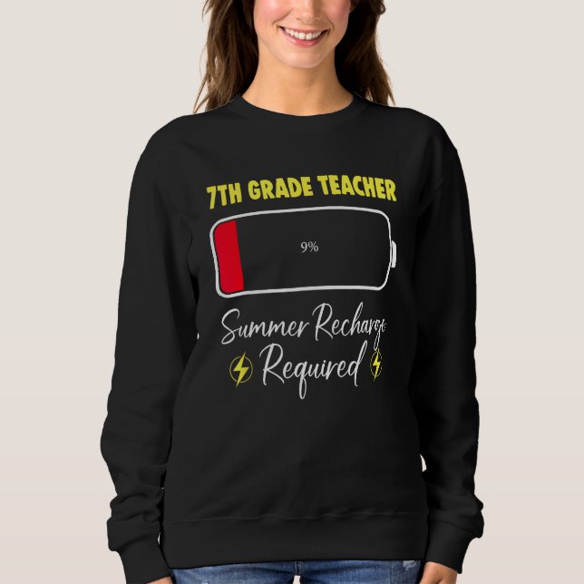Camiseta 7th Grade Teacher Summer Recharge Required Last Da (Frente)