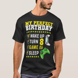 Camiseta 8ª Festa de aniversário Perfeito Para Jogador De 8