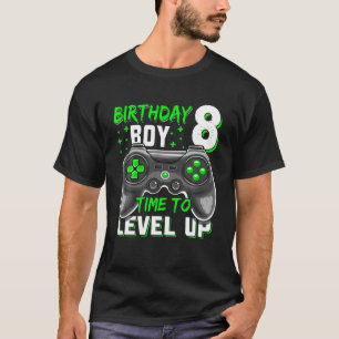 Camiseta 8º Aniversário, 8 Anos De Idade, Nível 8 Desblo
