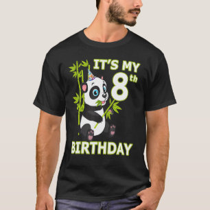 Camiseta 8º Aniversário, 8 anos Festa Animal Panda