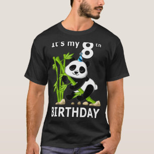 Camiseta 8º Aniversário, 8 anos Festa Animal Panda 7