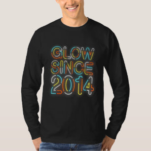 Camiseta 8º Aniversário Brilha Desde 2014 Vintage Os Óculos