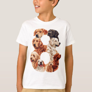 Camiseta 8º Aniversário Cachorro Puppy Pensava Que Crianças
