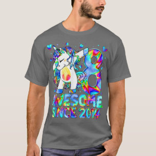 Camiseta 8º Aniversário Colorida Tie Dye 8 Anos Unicorn G