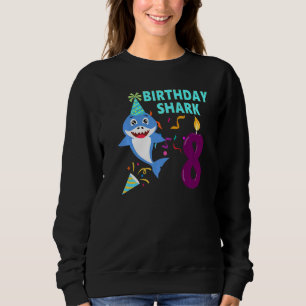 Camiseta 8º Aniversário Crianças Bebê Tubarão-Bebê Aniversá