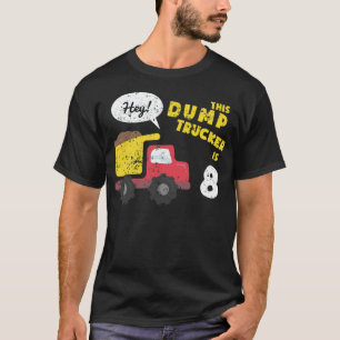 Camiseta 8º Aniversário Crianças Bombeiam Caminhão de Const