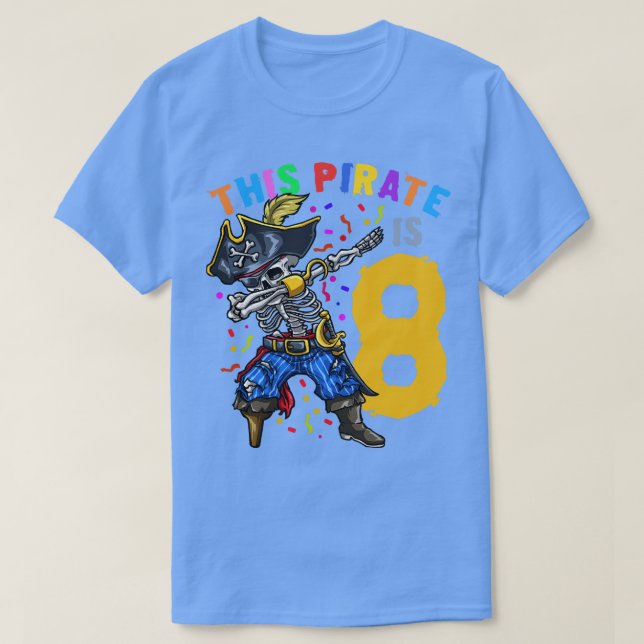 Camiseta 8º aniversário do Pirate Dabbing (Frente do Design)