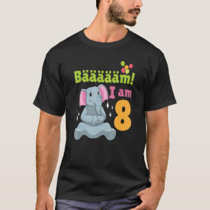 Camiseta 8º Aniversário, Elefante Themed Festa de aniversár