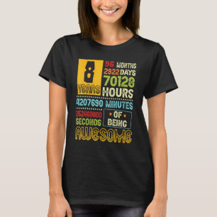 Camiseta 8º Aniversário Garoto 8 Anos De Espanto Feita Em