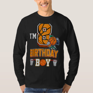 Camiseta 8º Aniversário Garoto de Basquete 8 Anos