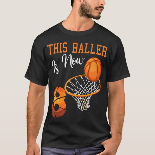 Camiseta 8º aniversário para o basquetebol (Frente)