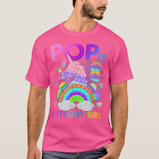 Camiseta 8º Aniversário Pop do Unicórnio Fidget Da Rapariga