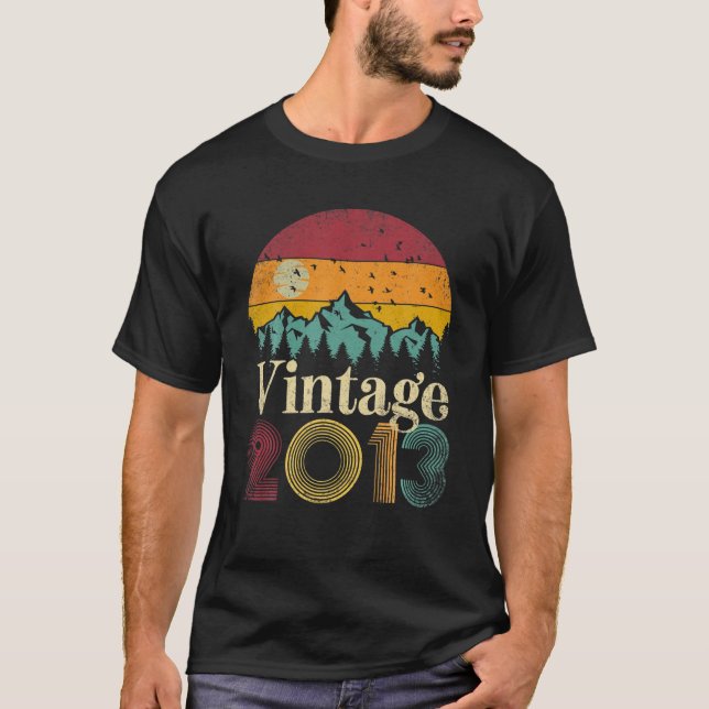 Camiseta 8º Aniversário Presente 2013 Vintage Retro S (Frente)