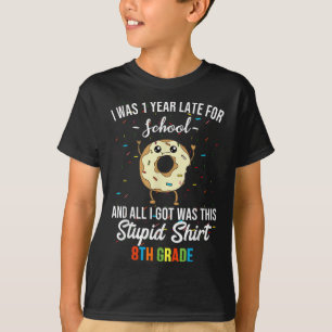 Camiseta 8º ano volta às aulas Donut engraçado Aprendizado 