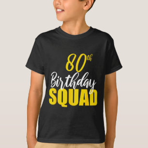 Camiseta 80º aniversário feliz turma festa aniversário famí