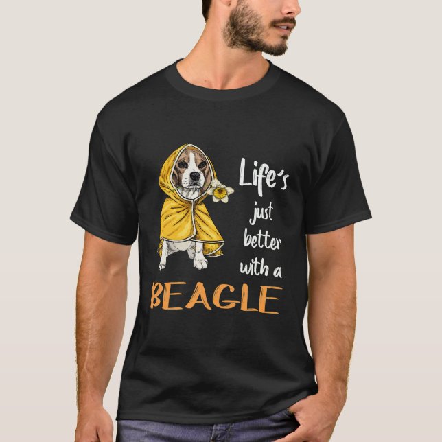 Camiseta 80 A Vida É Melhor Com Um Beagle (Frente)