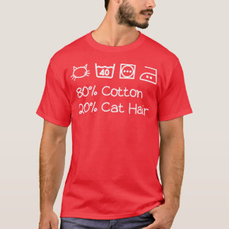 Camiseta 80 Algodão 20 Cabelo de Gato Cute Cat Washing