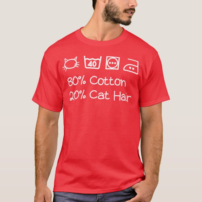 Camiseta 80 Algodão 20 Cabelo de Gato Cute Cat Washing (Frente)