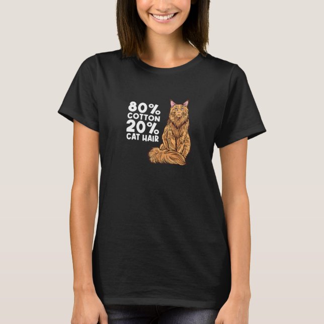 Camiseta 80 Algodão 20 Cabelos De Gato Roupas Mãe Para Main (Frente)