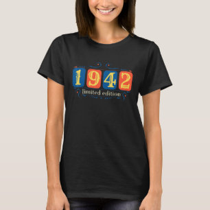 Camiseta 80 Aniversário Damas Mens 80 Anos 1942 36