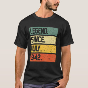 Camiseta 80 Aniversário De 80 Anos Legenda Desde Julho De 1