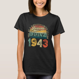 Camiseta 80 Aniversário Decoração Julho de 1943 Homens Mulh