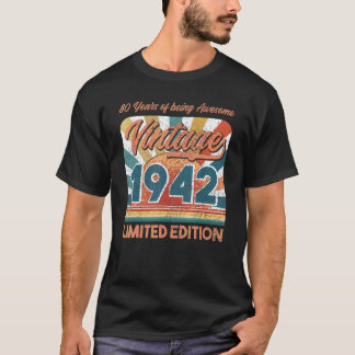 Camiseta 80 Aniversário Incrível Feita Em 1942 80 Anos Ol