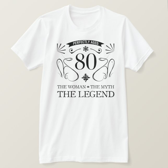 Camiseta 80 Aniversário Para Mulheres (Frente do Design)