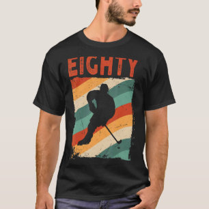 Camiseta 80 Aniversário Retro Hóquei no Gelo De 80 Anos