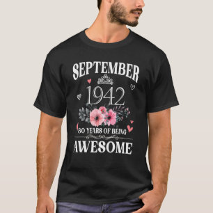 Camiseta 80 Anos Feitos No Aniversário De 80 De Setembro De