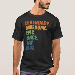 Camiseta 80 Anos Homens Aniversário 80