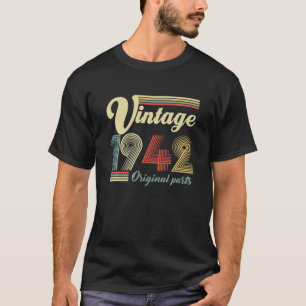Camiseta 80 Anos - Retro Vintage 1942 - 80 Aniversário