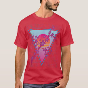 Camiseta 80 Art Japonês Sakura Flower Vaporwave Cherry Bl
