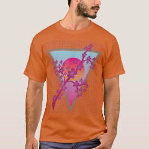 Camiseta 80 Art Japonês Sakura Flower Vaporwave Cherry Bl