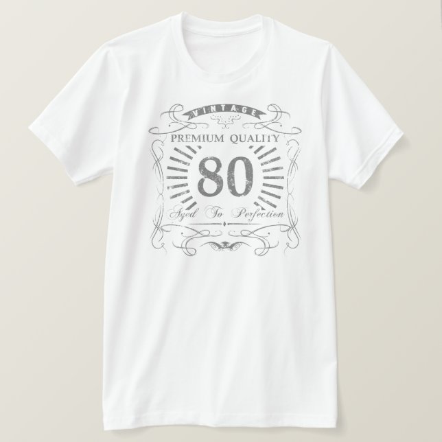 Camiseta 80 Birthday Gag Gift (Frente do Design)