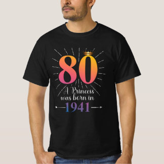 Camiseta 80 Birthday Gift 80 Anos