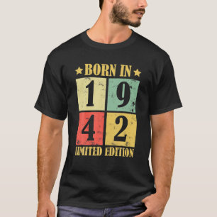 Camiseta 80 Birthday Nascer Em 1942 Edição Limitada Vinta