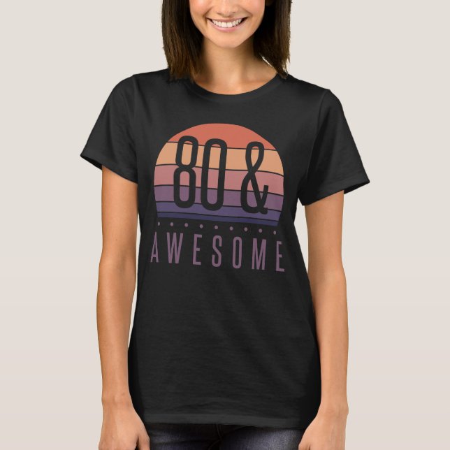 Camiseta 80 Birthday Retro Sunset (Frente)