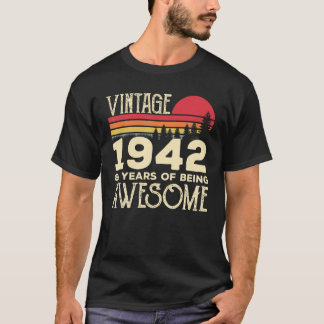 Camiseta 80 Birthday Vintage 1942 80 Anos De Aweso