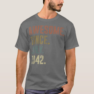 Camiseta 80 Birthday Vintage Incrível desde julho de 1942