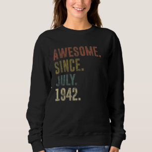 Camiseta 80 Birthday Vintage Incrível desde julho de 1942
