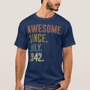 Camiseta 80 Birthday Vintage Incrível Desde Julho De 1942