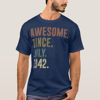 Camiseta 80 Birthday Vintage Incrível Desde Julho De 1942