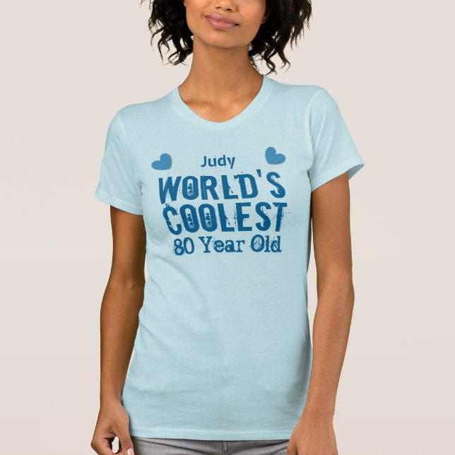 Camiseta 80 Birthday World's Coolest 80 Year Old G80C (Frente)