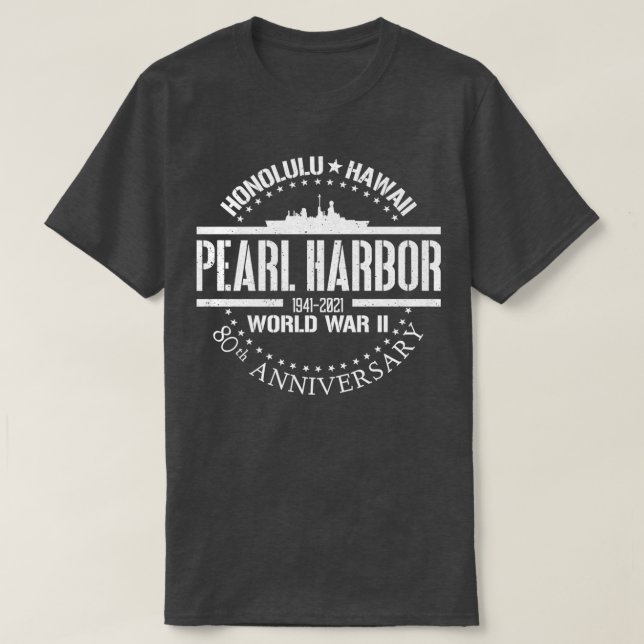 Camiseta 80 de Pearl Harbor Aniversário da 2ª Guerra Mundia (Frente do Design)