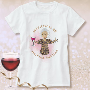 Camiseta 80 e Fabulosas Cartoon Feminino Aniversário